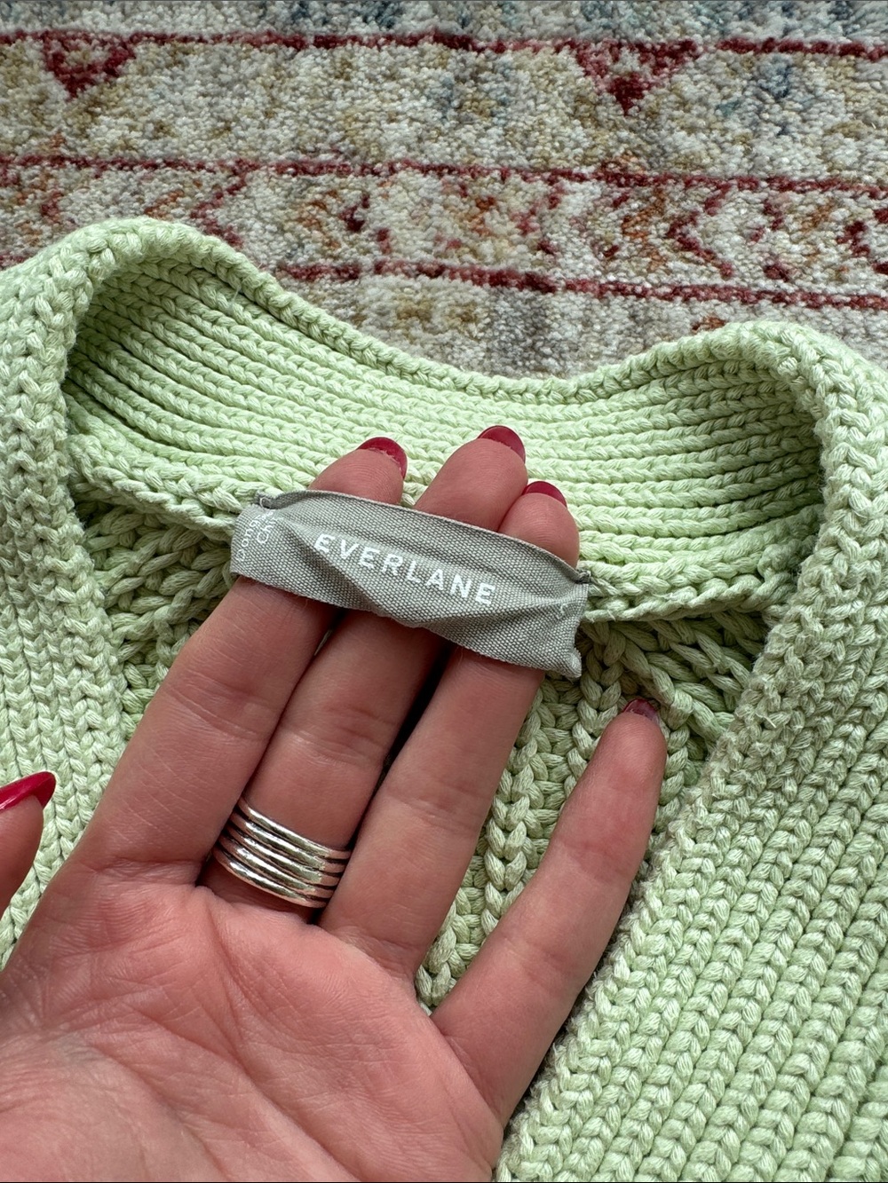 NWOT Everlane Green Knit Cardigan - Picture 2 of 3